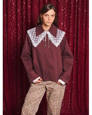 Sister Jane Ravena Lace Collar Jacket - Red