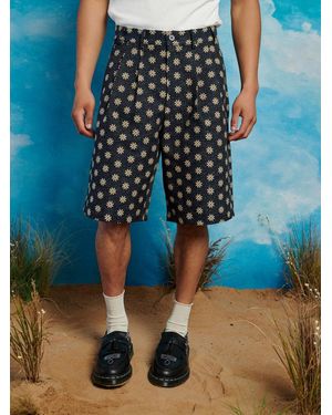 Sister Jane Buck Flower Tailored Shorts - Blue