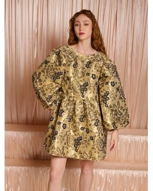 Sister Jane Dream Moonlight Jacquard Mini Dress - Brown