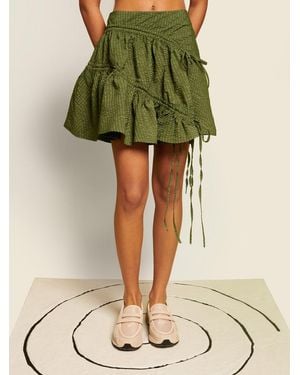 Sister Jane Ghospell Maz Ruched Mini Skirt - Green