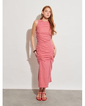 Sister Jane Ghospell Mayre Ruched Midi Dress - Pink