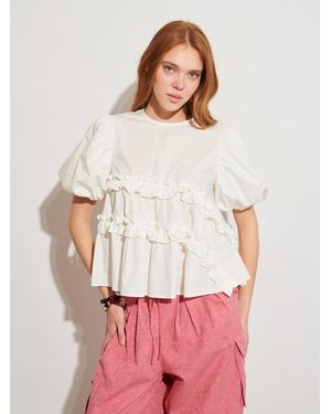 Sister Jane Ghospell Rana Ruffle Top - White