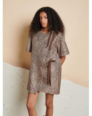 Sister Jane Ghospell Leighton Leopard Wrap Dress - Brown