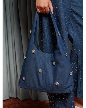 Sister Jane Daze Embellished Denim Bag - Blue