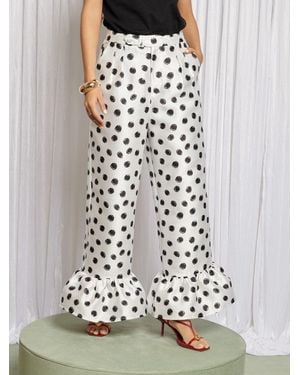 Sister Jane Spot Wide Leg Trousers - White