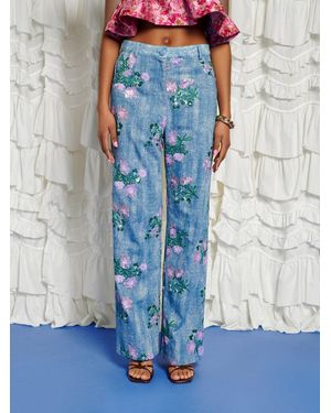 Sister Jane Dream Azul Embellished Trousers - Blue