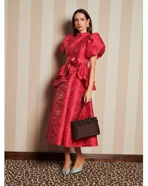 Sister Jane Dream Boudoir Jacquard Midi Dress - Red