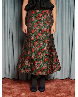 Sister Jane Fantasy Jacquard Midi Skirt - Brown