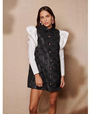 Sister Jane Afterglow Ruffle Mini Dress - Black