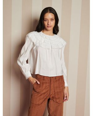 Sister Jane Chamber Ruffle Top - White