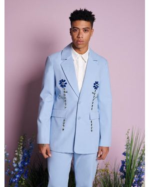 Sister Jane Field Gem Single Breasted Blazer - Blue