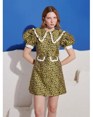 Sister Jane Olive Jacquard Mini Dress - Blue