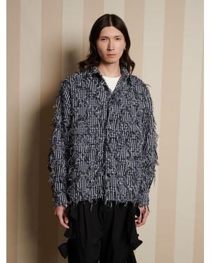 Sister Jane Conrad Frayed Denim Overshirt - Blue