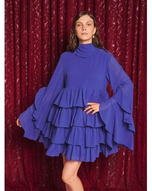 Sister Jane Halo Ruffle Mini Dress - Purple