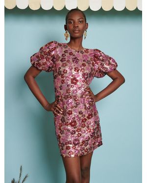 Sister Jane Dream Hibiscus Sequin Mini Dress - Blue