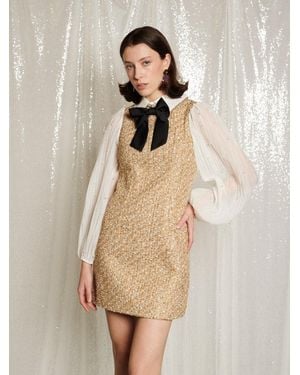 Sister Jane Dream Sparkle Storm Tweed Mini Dress - Natural
