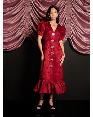 Sister Jane Carnival Hearts Midi Dress - Red