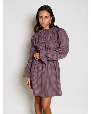 Sister Jane Ghospell Amanda Check Mini Dress - Purple