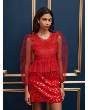 Sister Jane Dream Palace Tulle Bow Top - Red