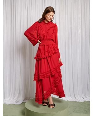 Sister Jane Augustine Maxi Ruffles Dress - Red