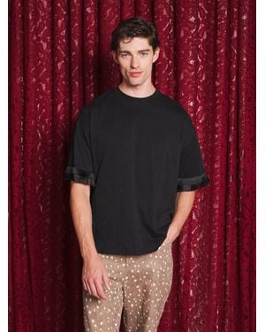 Sister Jane Pheonix Fray Trim T-shirt - Red