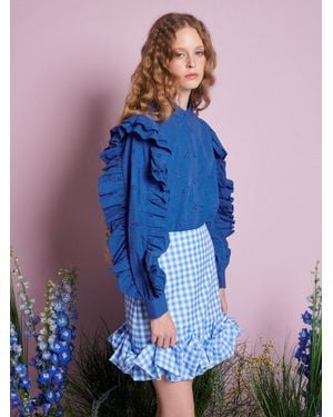 Sister Jane Meadow Sage Ruffle Blouse - Blue