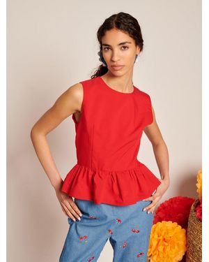 Sister Jane Carmen Open Back Top - Red