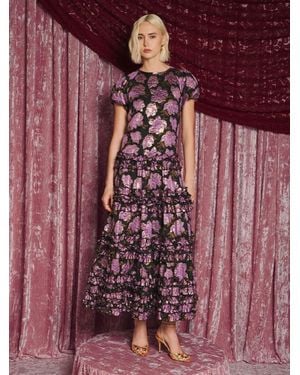Sister Jane Dream Amethyst Floral Jacquard Maxi Dress - Purple