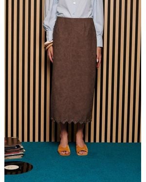 Sister Jane Ghospell Courtney Studded Midi Skirt - Brown