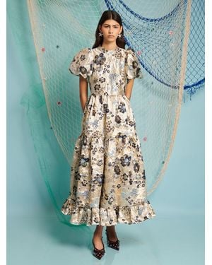 Sister Jane Ruby Floral Brocade Maxi Dress in Red | Lyst