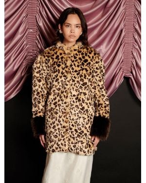 Sister Jane Malone Faux Fur Leopard Coat - Multicolour