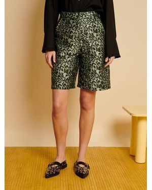 Sister Jane Ghospell Ebba Leopard Shorts - Yellow