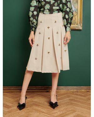 Sister Jane Dream Rococo Embellished Pleated Skirt - Green