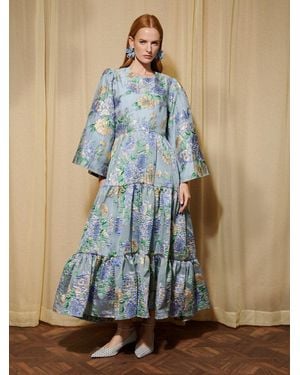 Sister Jane Dream Lilt Floral Jacquard Maxi Dress - Blue