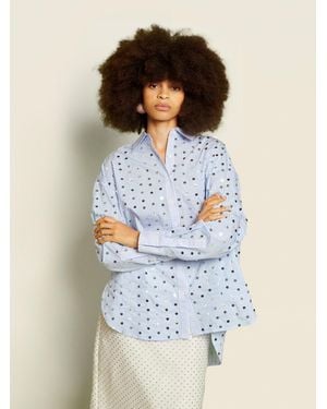 Sister Jane Ghospell Nadine Sequin Stripe Shirt - Green