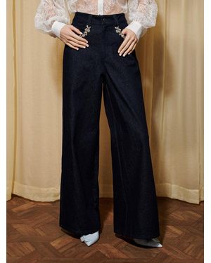 Sister Jane Dream Brightside Denim Embellished Jeans - Blue