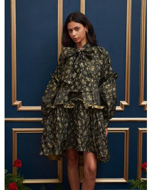 Sister Jane Dream Monarch Floral Jacquard Dress - Blue