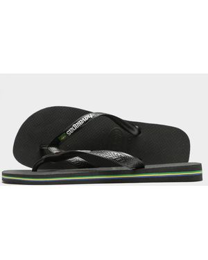 Havaianas Brasil Logo Flip Flops - Black