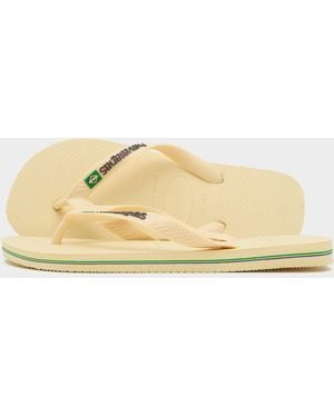 Havaianas Brasil Logo Flip Flops - Metallic