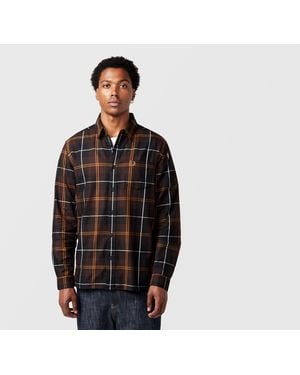 Fred Perry Twill Tartan Shirt - Black