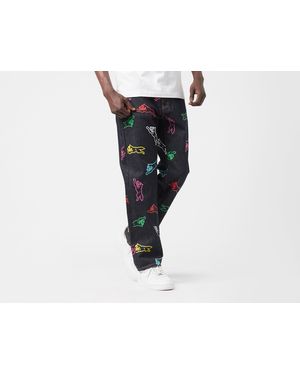 ICECREAM All Over Print Running Dog Jeans - Black