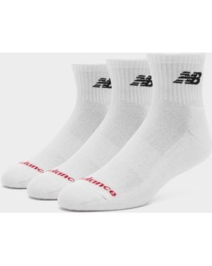 New Balance 3-Pack Everyday Quarter Socks - White