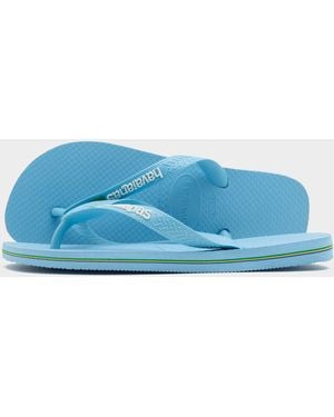 Havaianas Brasil Logo Flip Flops - Blue