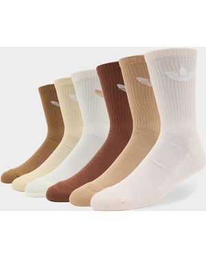 adidas 6-Pack Trefoil Cushion Crew Socks - Black