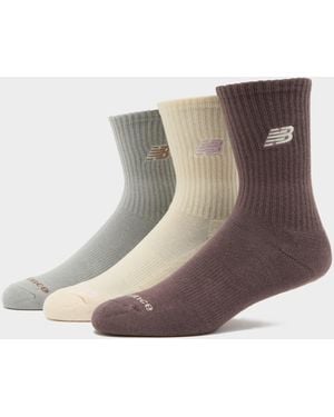 New Balance Logo Socks 3 Pack - Brown