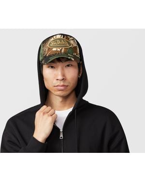 Von Dutch Leaf Camo Trucker Cap - Metallic