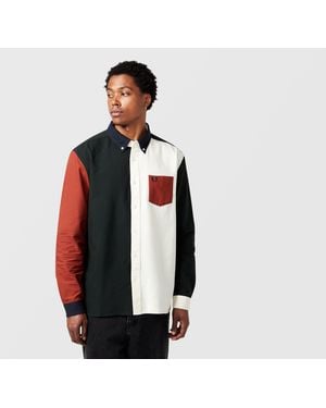 Fred Perry Colour Block Oxford Shirt - Black