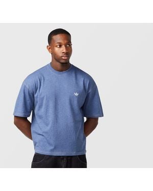 adidas Originals Trefoil Essentials Melange Loose Crop T-Shirt - Blue