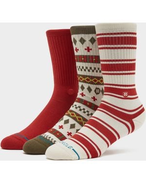 Stance Cabin Days Crew Socks (3-Pack) - Red