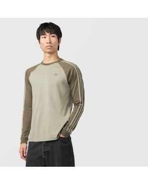 adidas Adicolour 3 Stripe T-Shirt - Grey